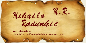 Mihailo Radunkić vizit kartica